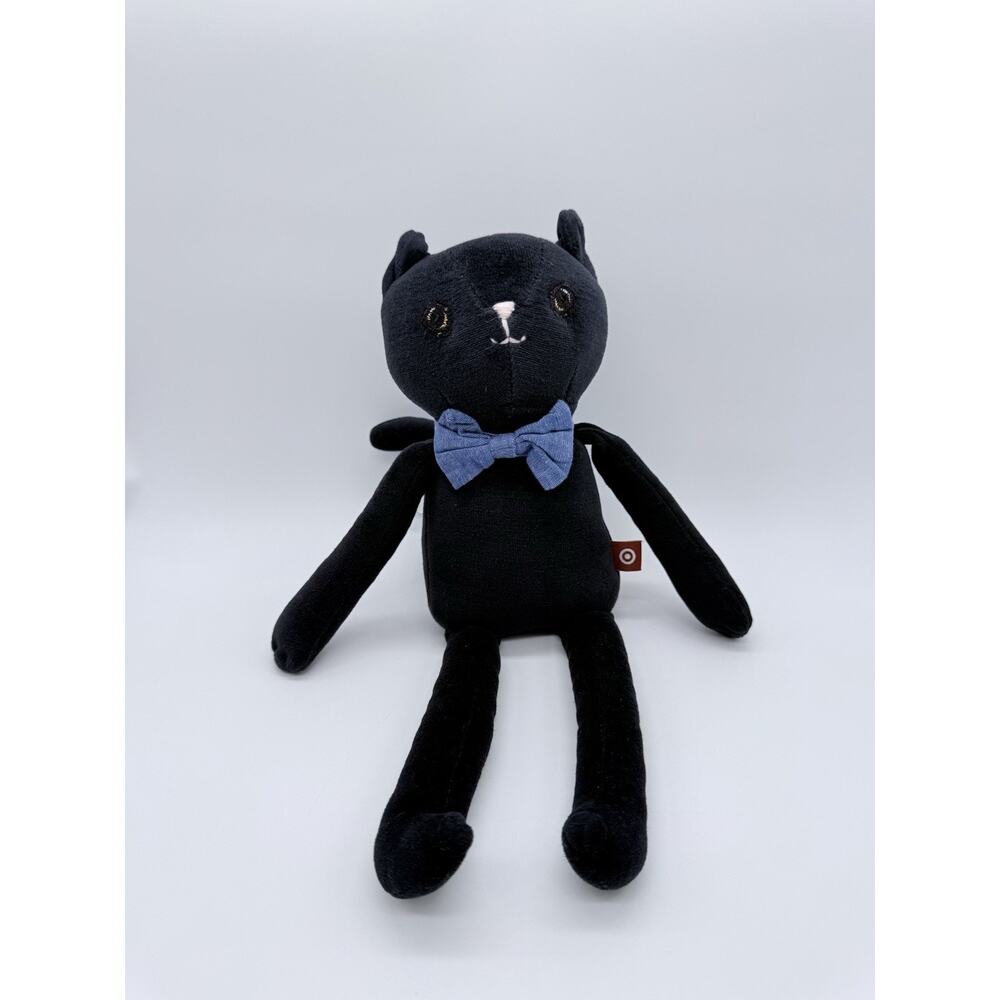 The Cuddle Collab Target Black Kitty Cat With Bow Tie Stuffed Animal Toy 14”
